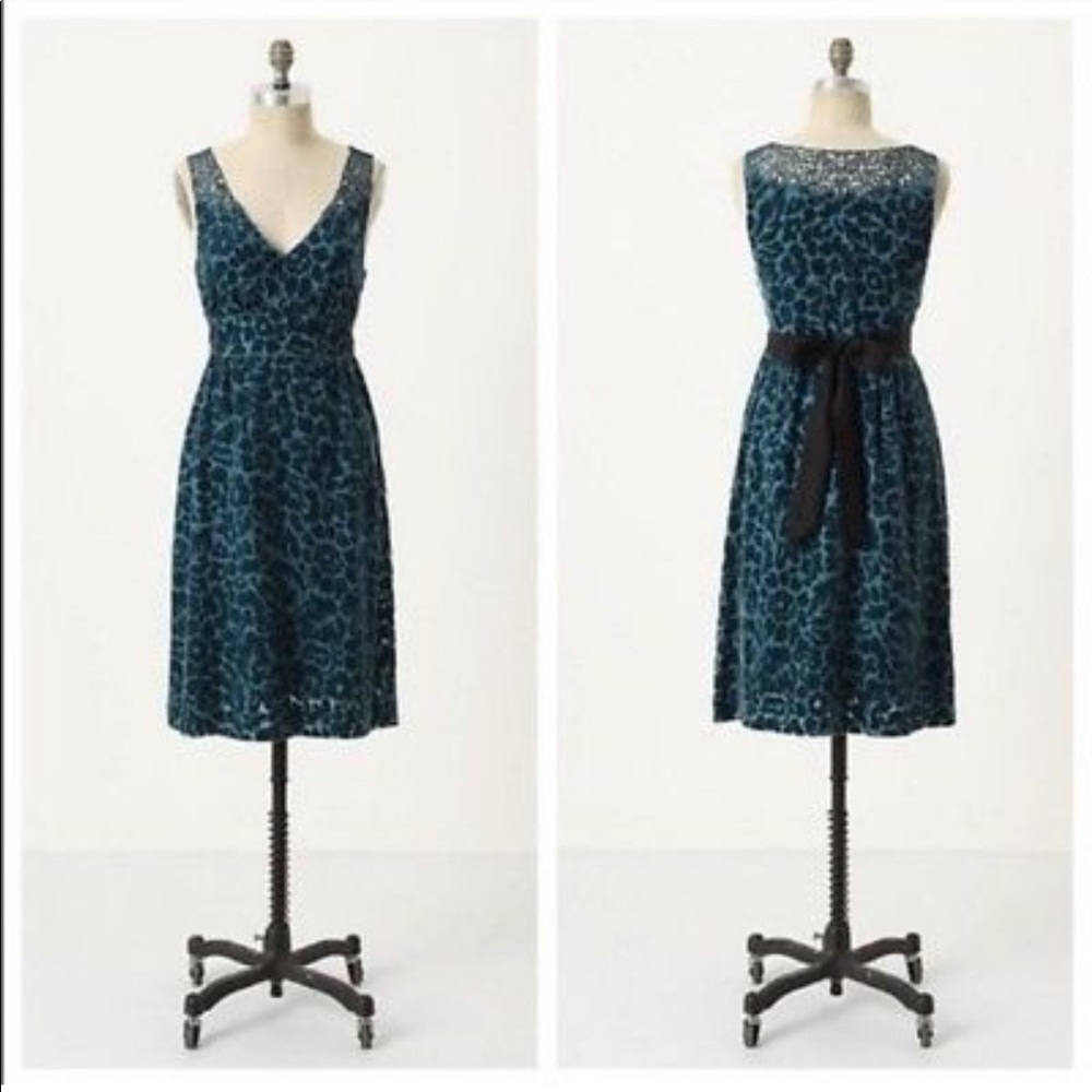 Anthropologie Velvet Cocktail Dress